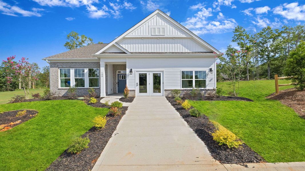 Front exterior of a home in the Seven Oaks community, located in Greenwood, SC (Image 1).