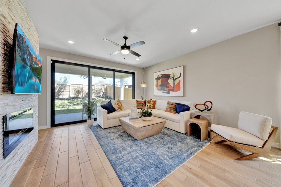 Furnished interior in a model home at Veranda Designer in San Antonio (Image 11).