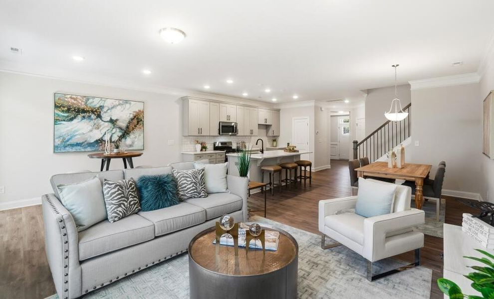 Furnished interior in a model home at Harrisburg Village Townhomes in Harrisburg (Image 6). Furnished interior in a model home at Harrisburg Village Townhomes in Harrisburg (Image 6).