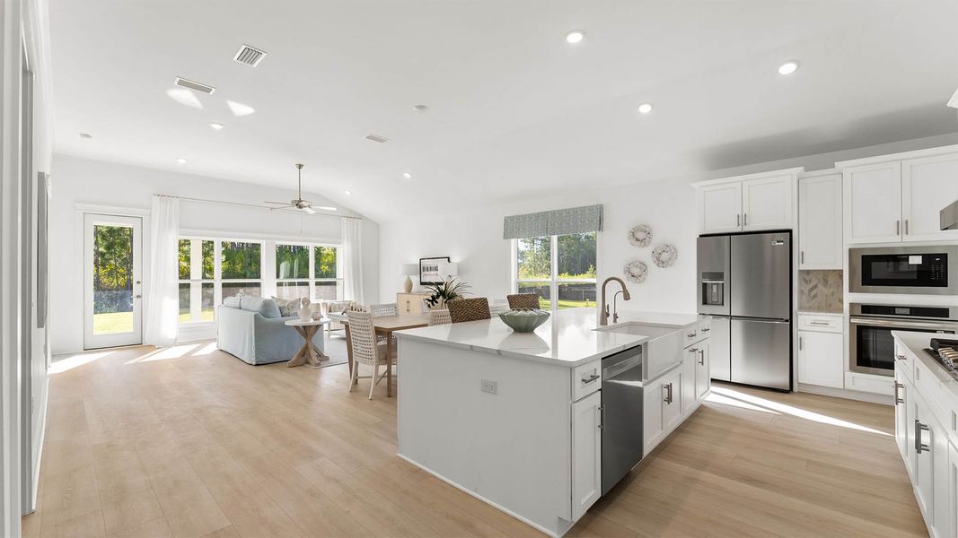 Furnished interior in a model home at Breakfast Point East Phase II in Panama City Beach (Image 6). Furnished interior in a model home at Breakfast Point East Phase II in Panama City Beach (Image 6).