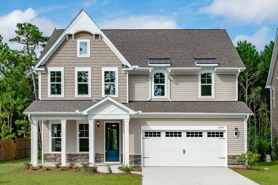 Front exterior of a home in the Laurenbridge - Robuck Homes community, located in Garner, NC (Image 5). Front exterior of a home in the Laurenbridge - Robuck Homes community, located in Garner, NC (Image 5).