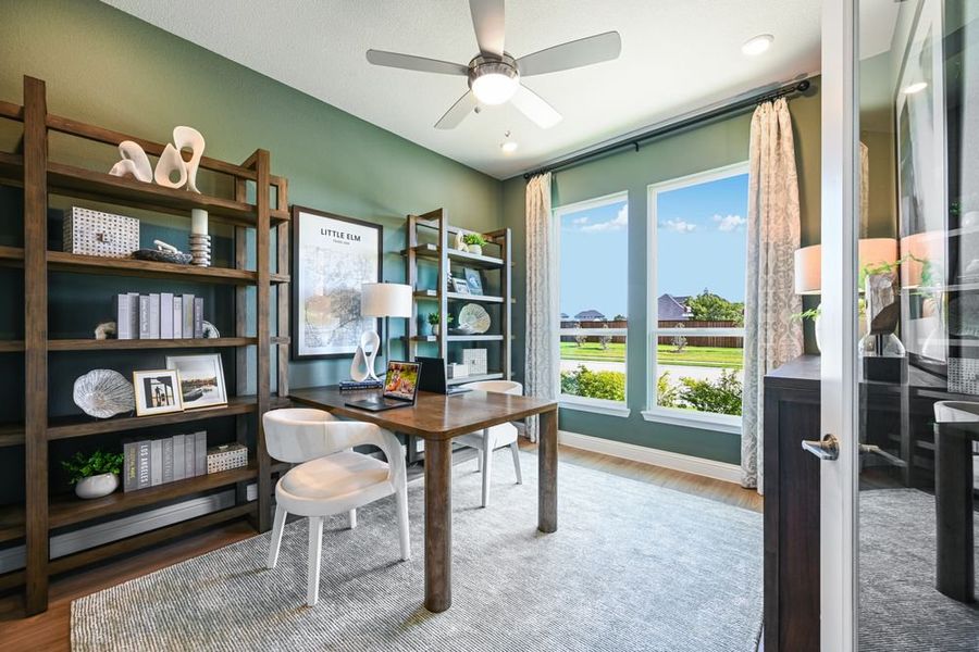 Furnished interior in a model home at The Ranch at Uptown Celina 60s in Celina (Image 82).