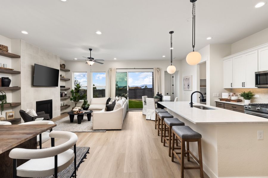 Sterling Ranch Homestead - American Legend Homes Model Home - Living Room/Kitchen/Dining Area Sterling Ranch Homestead - American Legend Homes Model Home - Living Room/Kitchen/Dining Area