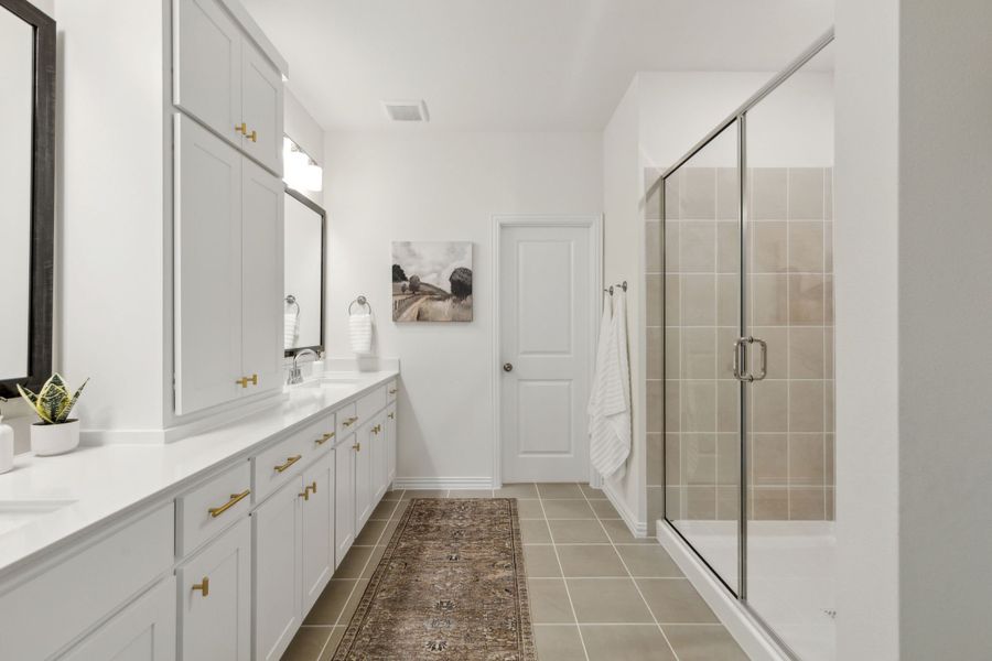 Furnished interior in a model home at Twin Creeks Watters in Allen (Image 25).