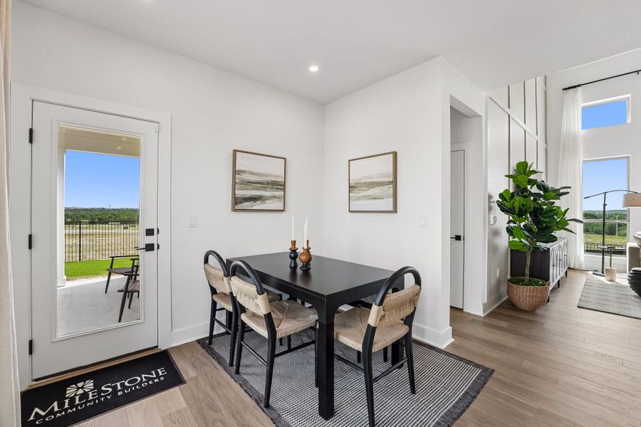 Furnished interior in a model home at Saddle Ridge at Wildhorse Ranch in Manor (Image 34).