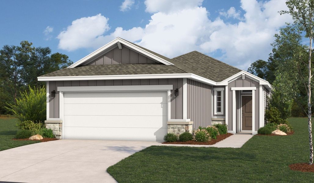 Front exterior of a home in the Highland Ridge community, located in New Braunfels, TX (Image 13).