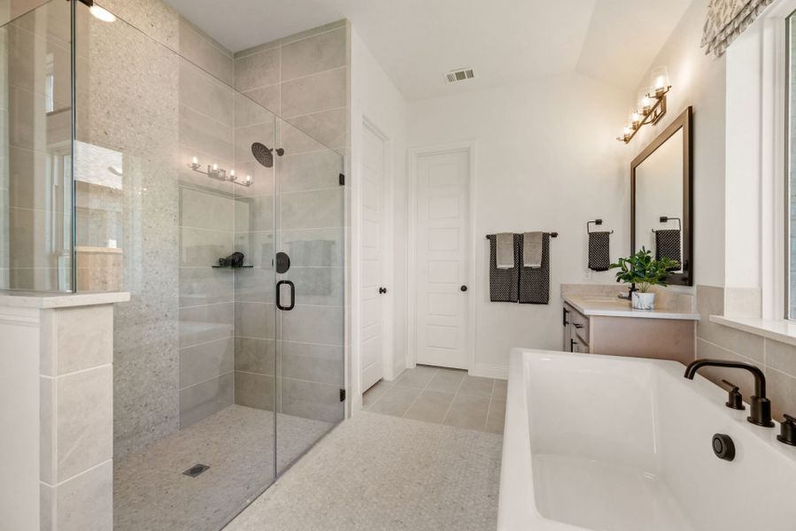 Furnished interior in a model home at Meadow Run in Melissa (Image 15). Furnished interior in a model home at Meadow Run in Melissa (Image 15).