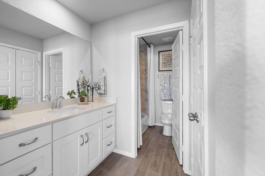 Furnished interior in a model home at Cascade in Liberty Hill (Image 27).