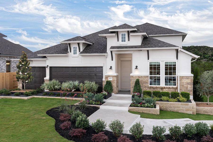 Front exterior of a home in the 6 Creeks community, located in Kyle, TX (Image 2). Front exterior of a home in the 6 Creeks community, located in Kyle, TX (Image 2).