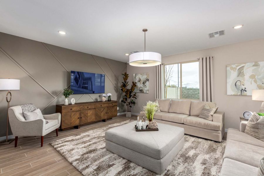 Furnished interior in a model home at The Villages at North Copper Canyon – Canyon Series in Surprise (Image 9).