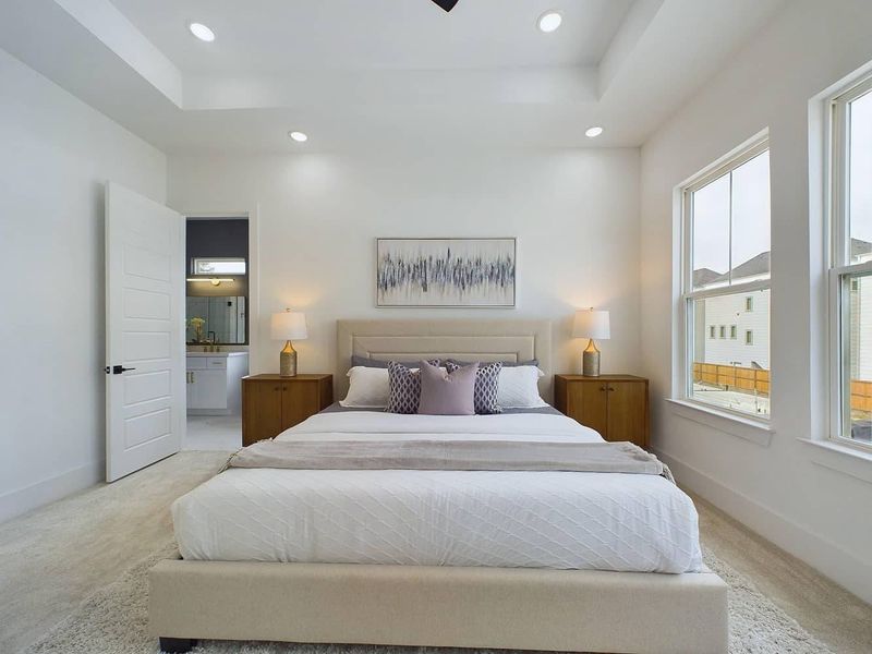 Furnished interior in a model home at Orange Spring Homes in Houston (Image 21).