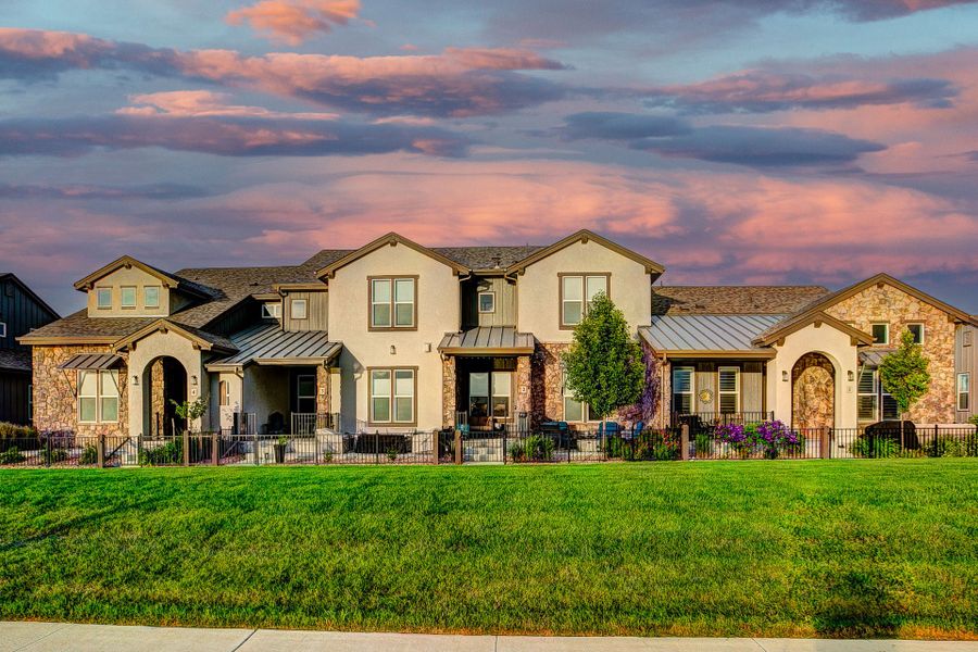 Front exterior of a home in the Vernazza community, located in Windsor, CO (Image 5).