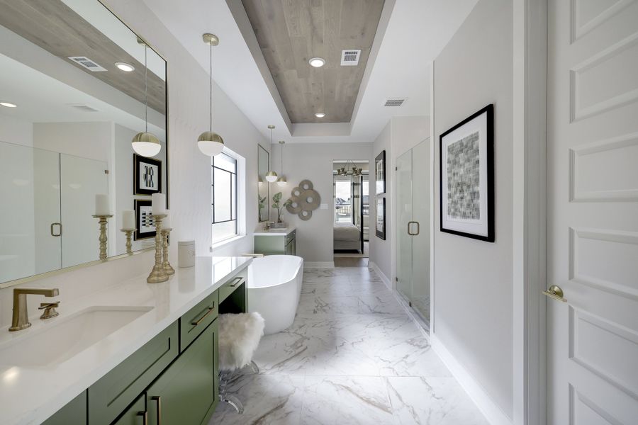 Furnished interior in a model home at Bridgeland 50' (Creekland Village) in Cypress (Image 12). Furnished interior in a model home at Bridgeland 50' (Creekland Village) in Cypress (Image 12).