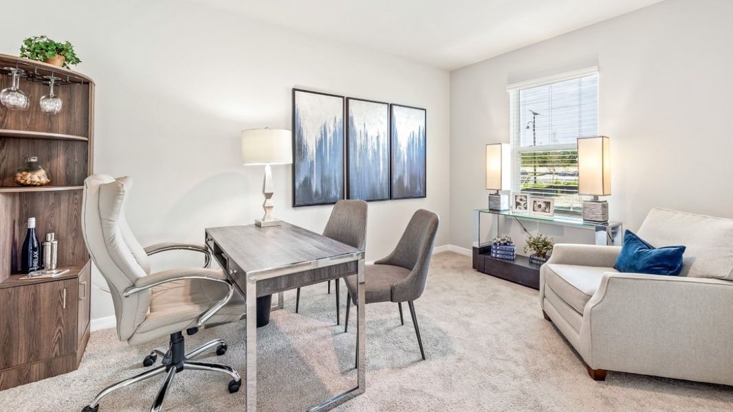 Furnished interior in a model home at Cove at West Port - Express in Port Charlotte (Image 29). Furnished interior in a model home at Cove at West Port - Express in Port Charlotte (Image 29).