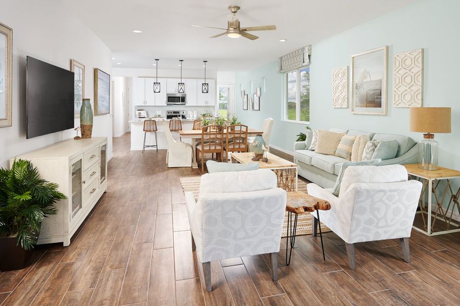 Furnished interior in a model home at Leela Reserve Paired Villas in Tavares (Image 26). Furnished interior in a model home at Leela Reserve Paired Villas in Tavares (Image 26).