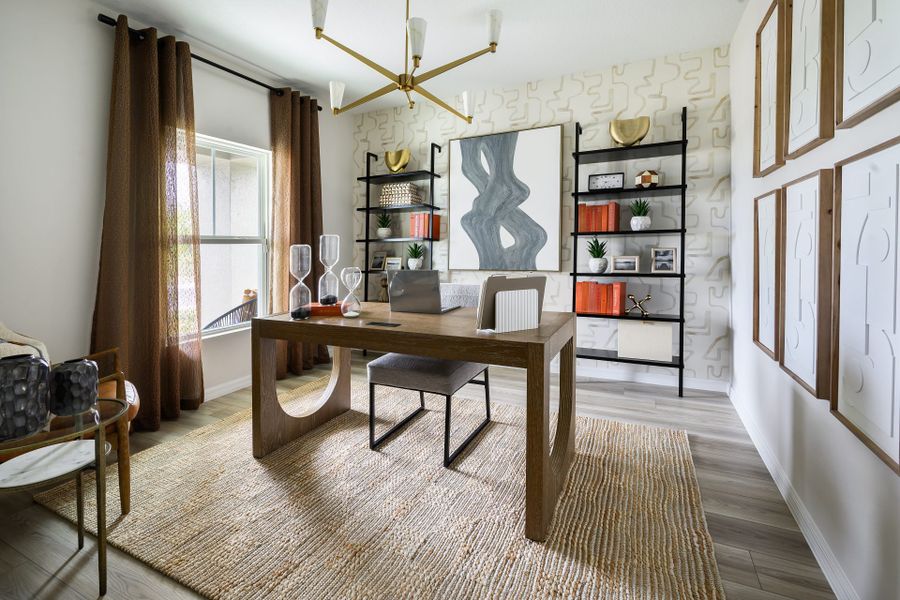 Furnished interior in a model home at Crosswinds in Haines City (Image 9). Furnished interior in a model home at Crosswinds in Haines City (Image 9).