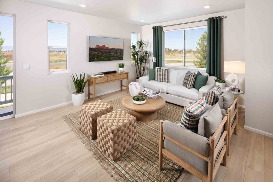 Furnished interior in a model home at Woodrose at Painted Prairie in Aurora (Image 11). Furnished interior in a model home at Woodrose at Painted Prairie in Aurora (Image 11).