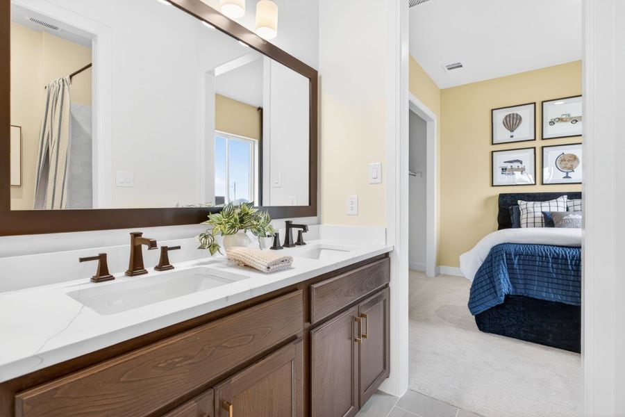 Furnished interior in a model home at Wildflower Ranch in Fort Worth (Image 93).