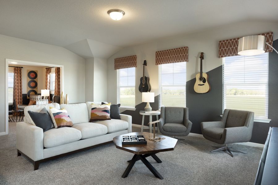 Furnished interior in a model home at Waterstone Crossing in Kyle (Image 34).