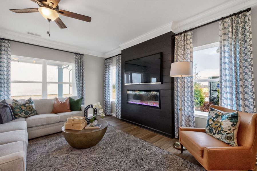 Furnished interior in a model home at Cape Overlook in Lillington (Image 10).