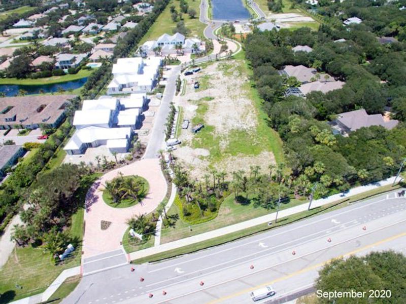 Aerial view of the The Strand community in Vero Beach, FL, showing layout and nearby surroundings (Image 52).