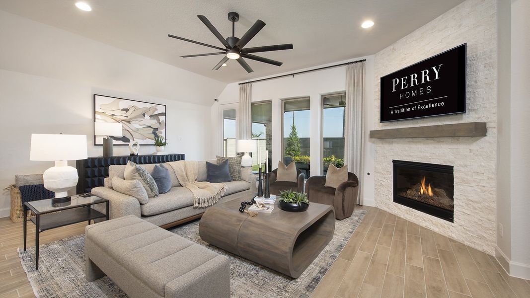 Furnished interior in a model home at Legacy 50' in League City (Image 7).