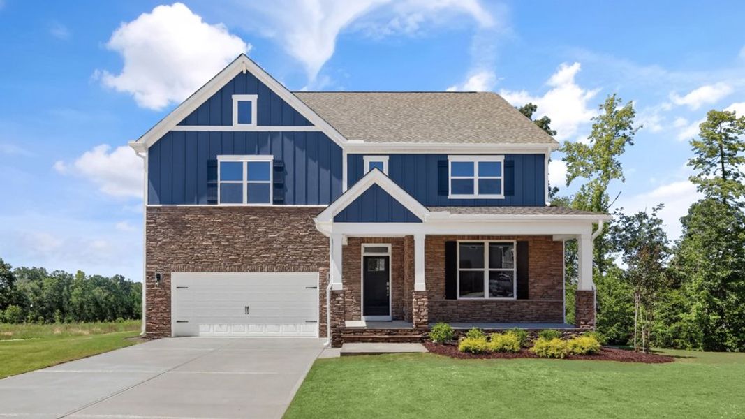 Front exterior of a home in the The Grove at Winston Pointe community, located in Clayton, NC (Image 5). Front exterior of a home in the The Grove at Winston Pointe community, located in Clayton, NC (Image 5).