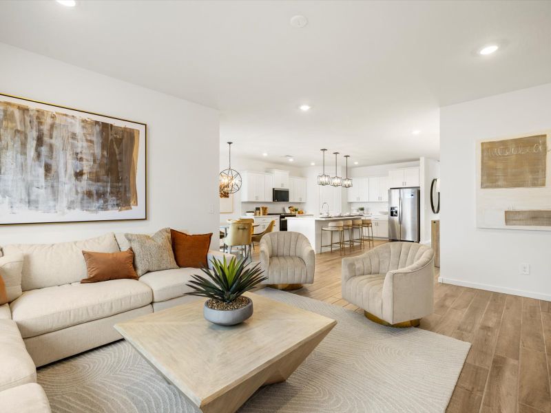 Furnished interior in a model home at Meritage Homes by Teravalis - Reserve Series in Buckeye (Image 6).
