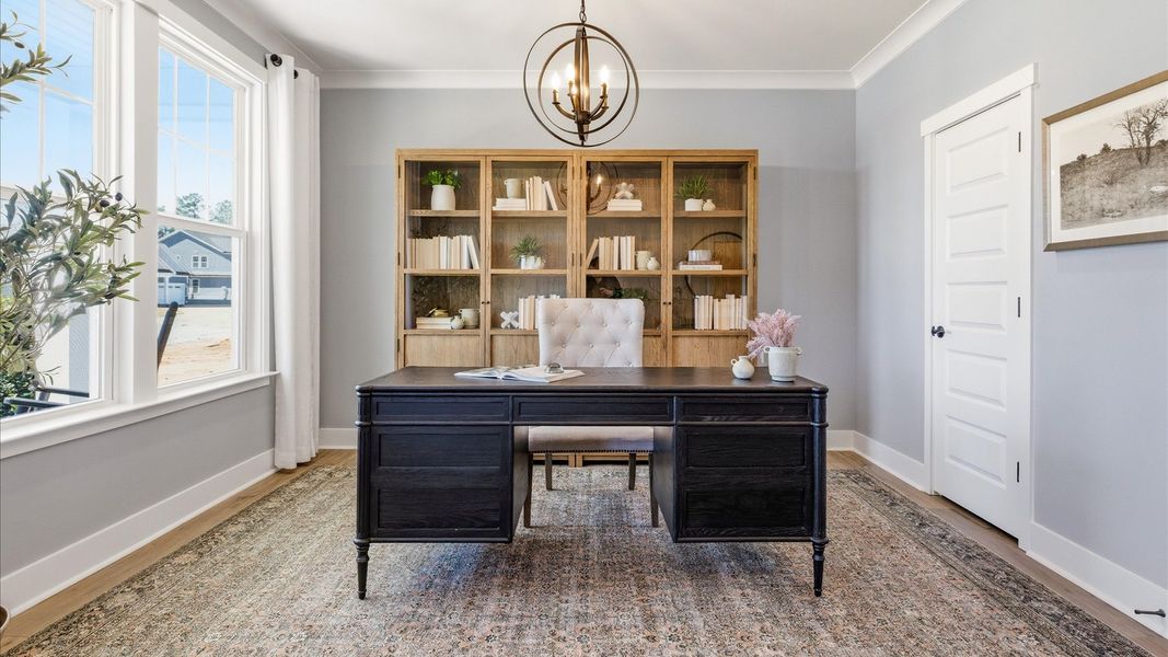 Furnished interior in a model home at Weavers Pointe in Zebulon (Image 5).