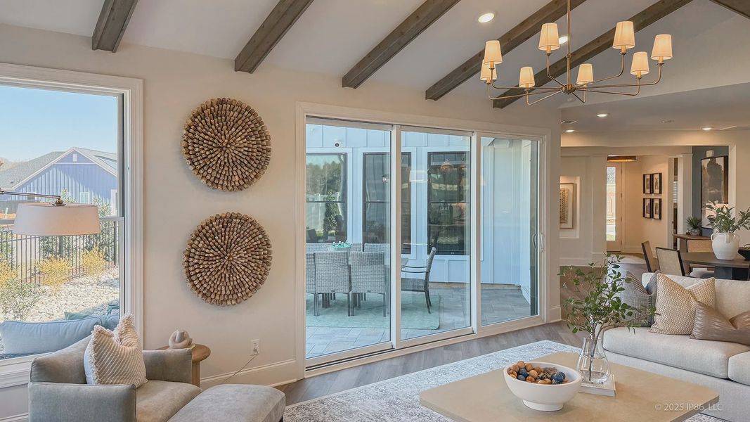 Furnished interior in a model home at The Courtyards at Lake Davidson in Mooresville (Image 29).