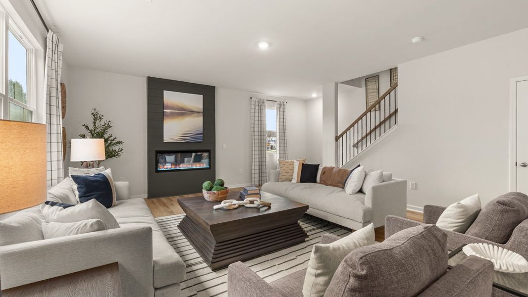 Furnished interior in a model home at Grandview at Lanier in Dawsonville (Image 14).