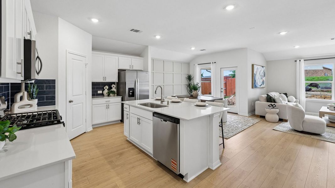 Furnished interior in a model home at Bar W Ranch in Leander (Image 10).
