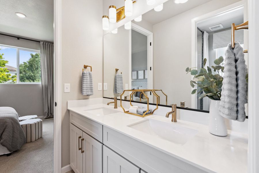 Furnished interior in a model home at Highlands Preserve in Mead (Image 23).