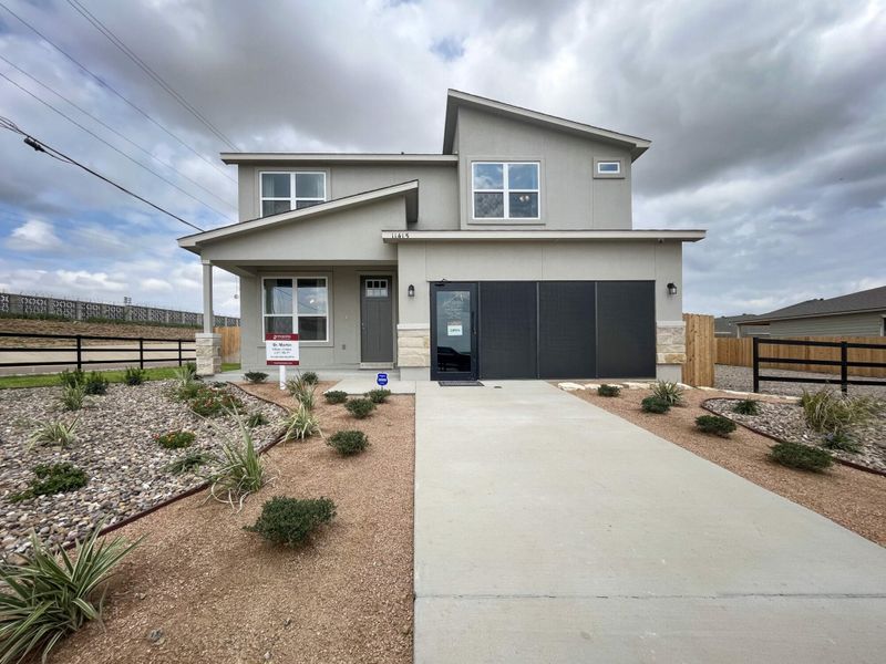 Front exterior of a home in the Villas San Agustin community, located in Laredo, TX (Image 1).