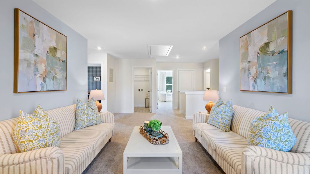 Furnished interior in a model home at Hawks Landing in Apison (Image 30).