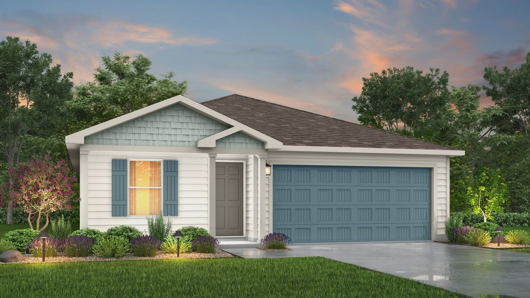 Front exterior of a home in the Still Water Lake community, located in Godley, TX (Image 1).