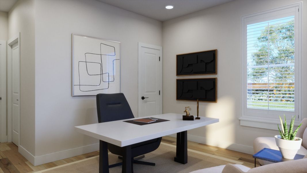 Furnished interior in a model home at Berkeley Villas in Denver (Image 17).