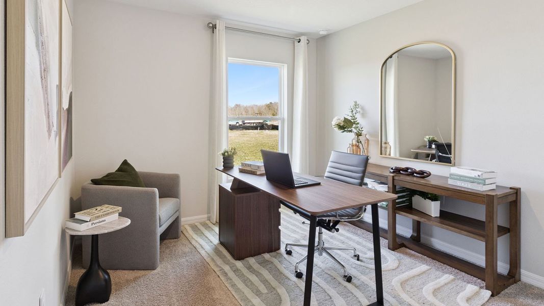 Furnished interior in a model home at Fox Branch in Lakeland (Image 28).