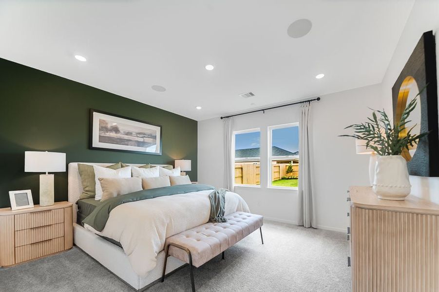 Furnished interior in a model home at Raburn Reserve 50s in Tomball (Image 64).