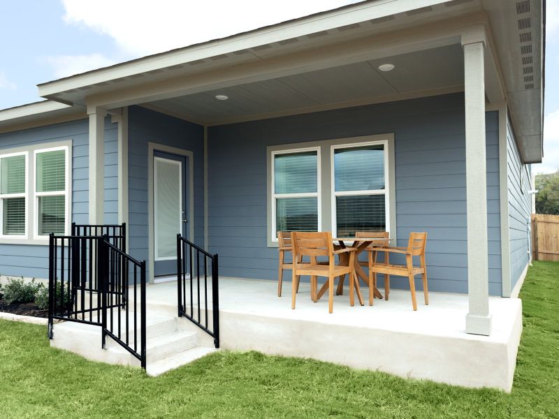 Relax or entertain on the covered back patio.