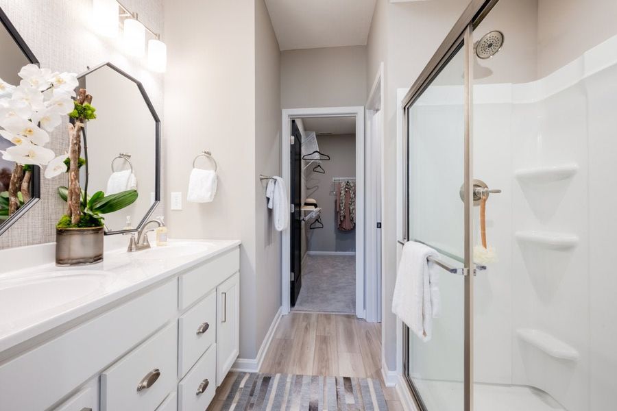 Furnished interior in a model home at Villas at Gold Creek in Dawsonville (Image 19).