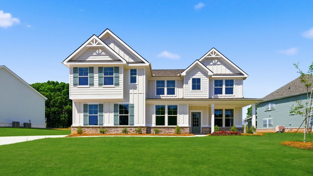 Front exterior of a home in the Sagewood community, located in Dawsonville, GA (Image 2). Front exterior of a home in the Sagewood community, located in Dawsonville, GA (Image 2).