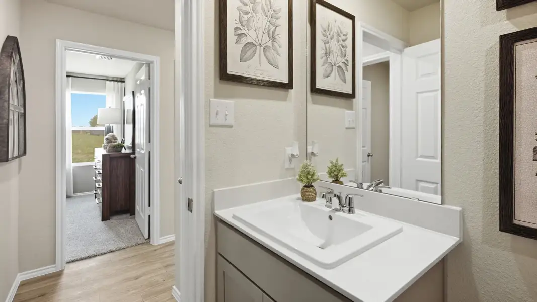 Furnished interior in a model home at Hidden Trails in Belton (Image 39).