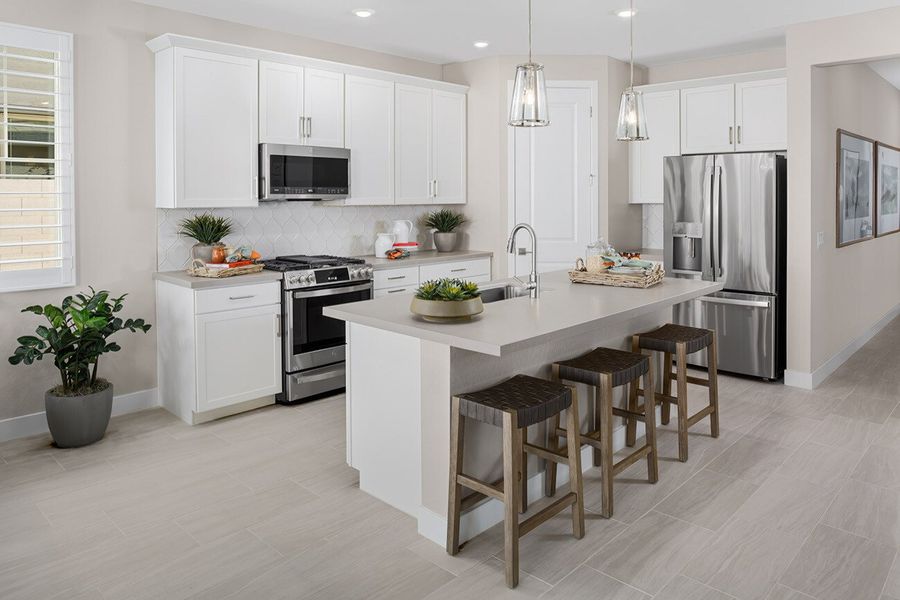 Furnished interior in a model home at The Villas at North Creek in Queen Creek (Image 12).