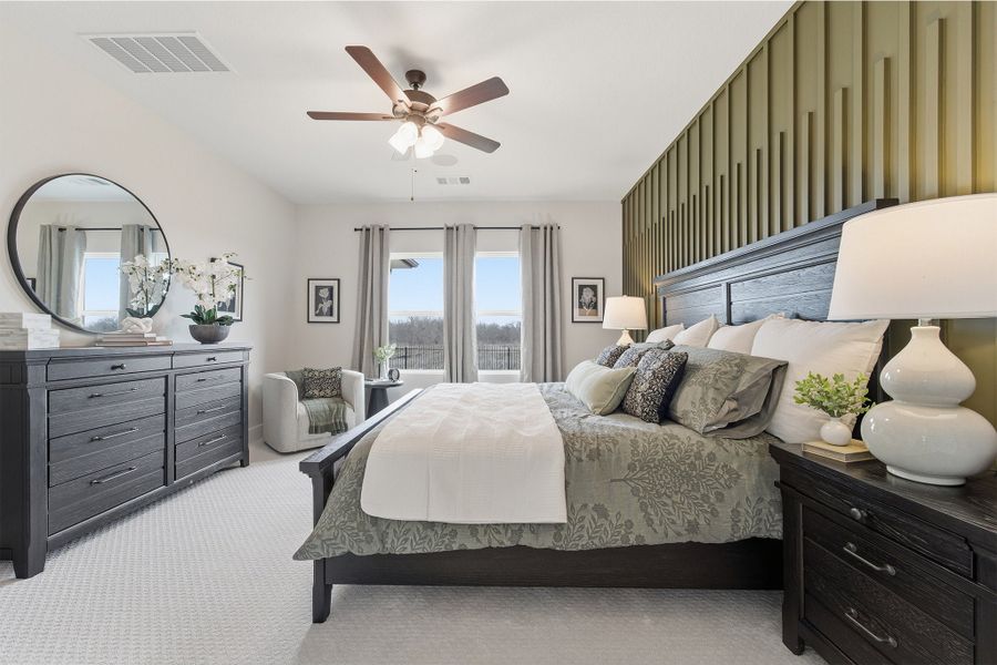 Furnished interior in a model home at Infinity Square in Kyle (Image 27).