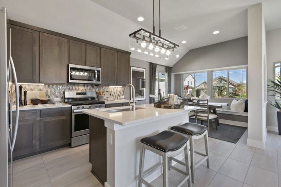 Furnished interior in a model home at Crosswinds in Kyle (Image 14). Furnished interior in a model home at Crosswinds in Kyle (Image 14).