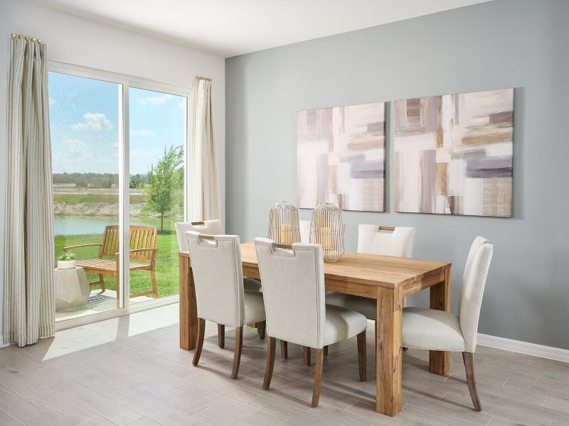 The Dining Area of the Foxglove Model at the Grove at Stuart Crossing.