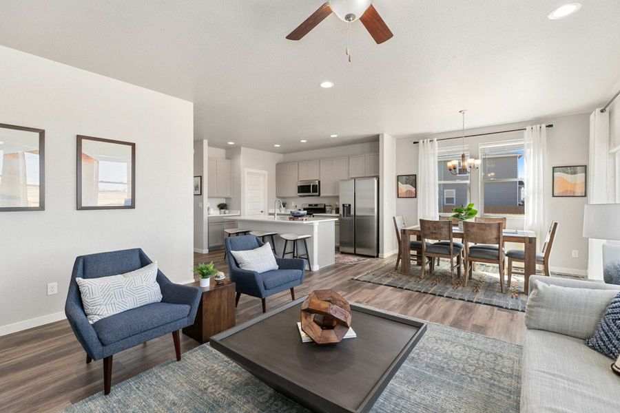 Furnished interior in a model home at Lochbuie Station – Jewel Collection in Lochbuie (Image 14).