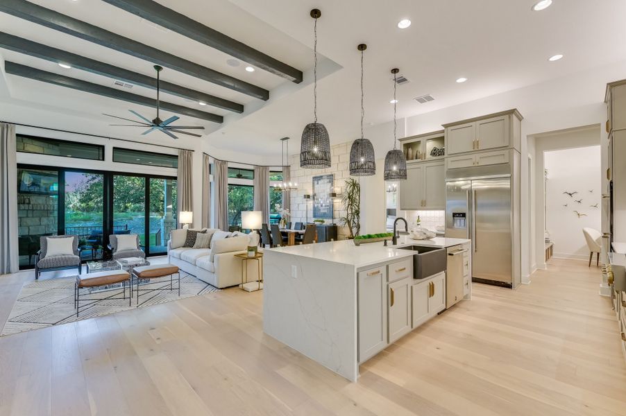 Furnished interior in a model home at Clearwater Ranch in Liberty Hill (Image 39).