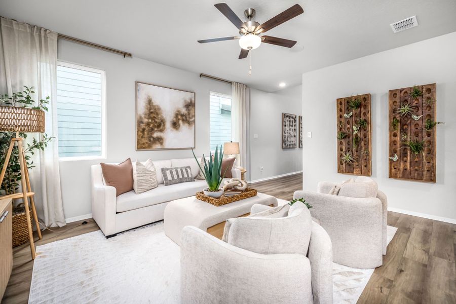 Furnished interior in a model home at Applewhite Meadows in San Antonio (Image 11).